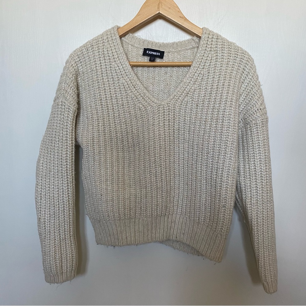 Express Ivory Knit Pullover